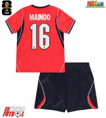 Inglaterra Kobbie Mainoo #16 Segunda Equipación Niños Mundial 2026 Manga Corta (+ Pantalones cortos)